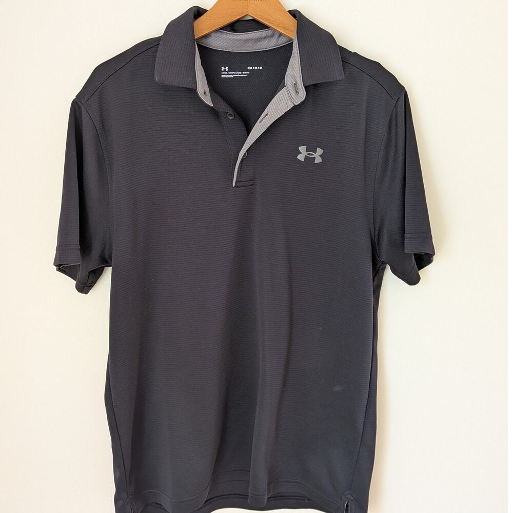Classic Under Armour Men's Black Polo (M) Athleisure Golfcore Sporty Preppy